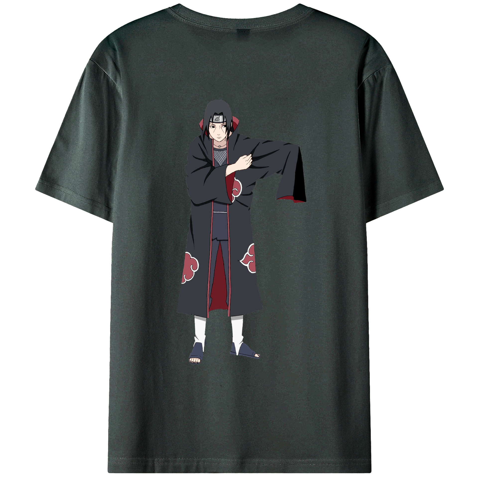 （画像用） NARUTO -ナルト- うちは イタチ Uchiha Itachi 綿100％ メンズ半袖Tシャツ（バックプリント） 通気性